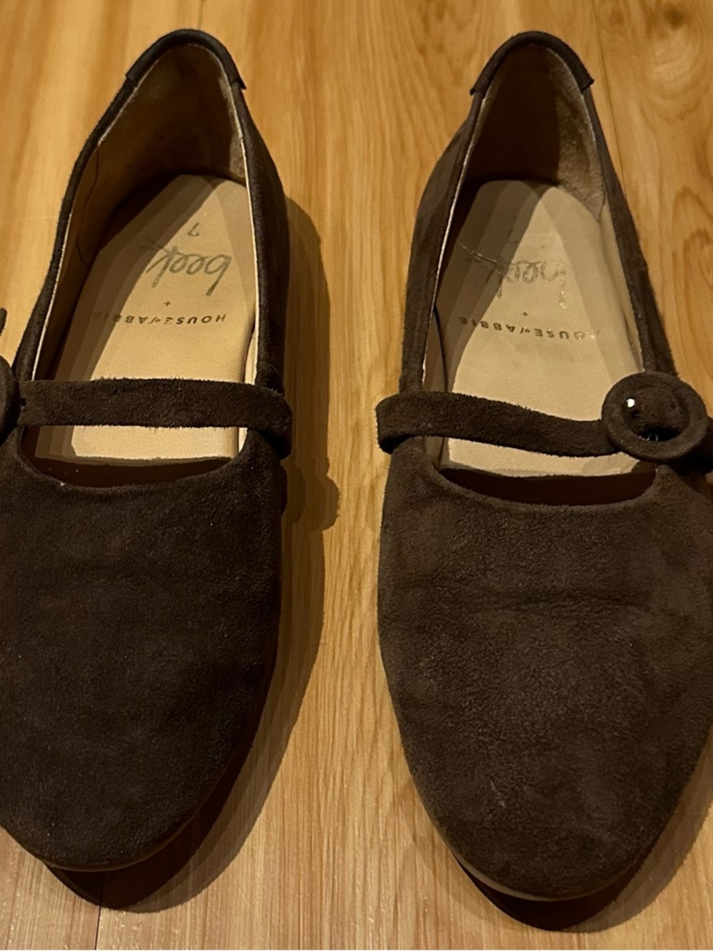 House of Abbie + beek Brown Suede Mary Jane Flats Size 7